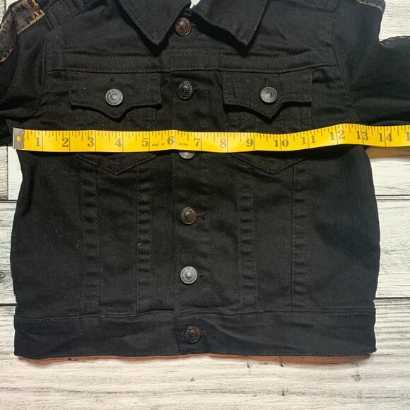 True Religion Black Jean Jacket with Removable Hood - Picture 8 of 12